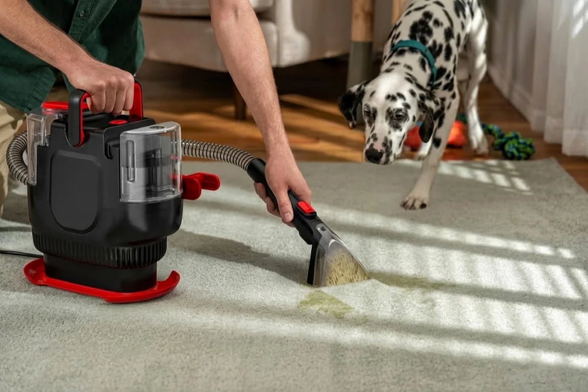 Powerful carpet cleaner suction for pet stains